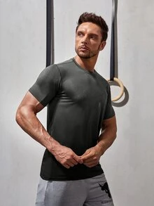 Camiseta deportiva para hombre con gráfico de letras estilo novio - Multicolor - Ver 4