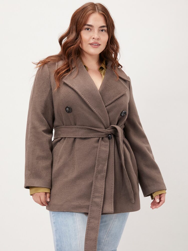 MOTF PREMIUM PLUS WOOL BLEND BELTED OVERCOAT - Mocha Brown - View 6