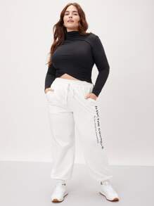 SHEIN EZwear Plus Modal Fitted Cropped T-Shirt - Black - View 6