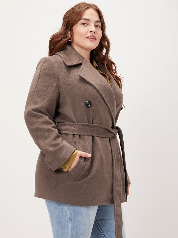 MOTF PREMIUM PLUS WOOL BLEND BELTED OVERCOAT - Mocha Brown - View 10