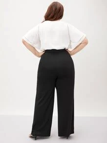 MOTF PREMIUM PLUS VISCOSE WIDE-LEG TROUSERS - Black - View 2