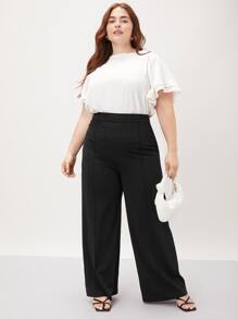 MOTF PREMIUM PLUS VISCOSE WIDE-LEG TROUSERS - Black - View 3