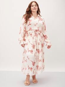 MOTF PREMIUM 大碼花卉圖案百褶半身裙