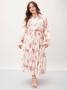 MOTF PREMIUM 大碼花卉圖案百褶半身裙