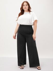 MOTF PREMIUM PLUS VISCOSE WIDE-LEG TROUSERS - Black - View 7