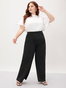 MOTF PREMIUM PLUS VISCOSE WIDE-LEG TROUSERS - Black - View 9