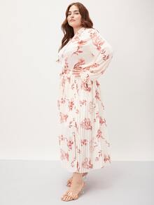 MOTF PREMIUM 大碼花卉圖案百褶半身裙