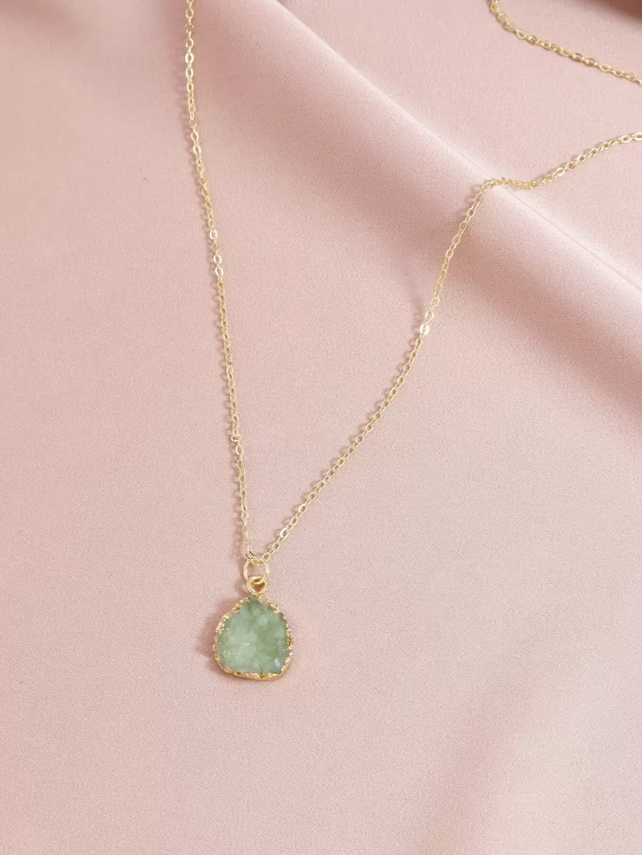 Vòng cổ đá quyến rũ - màu xanh lá - Xem 1