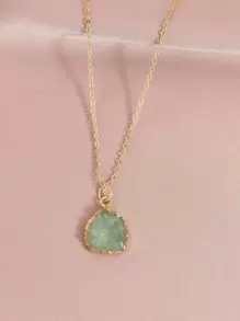 Vòng cổ đá quyến rũ - màu xanh lá - Xem 4