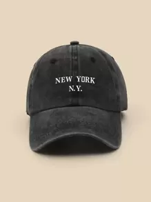 Gorra de béisbol con estampado de letra - Gris Oscuro - Ver 1