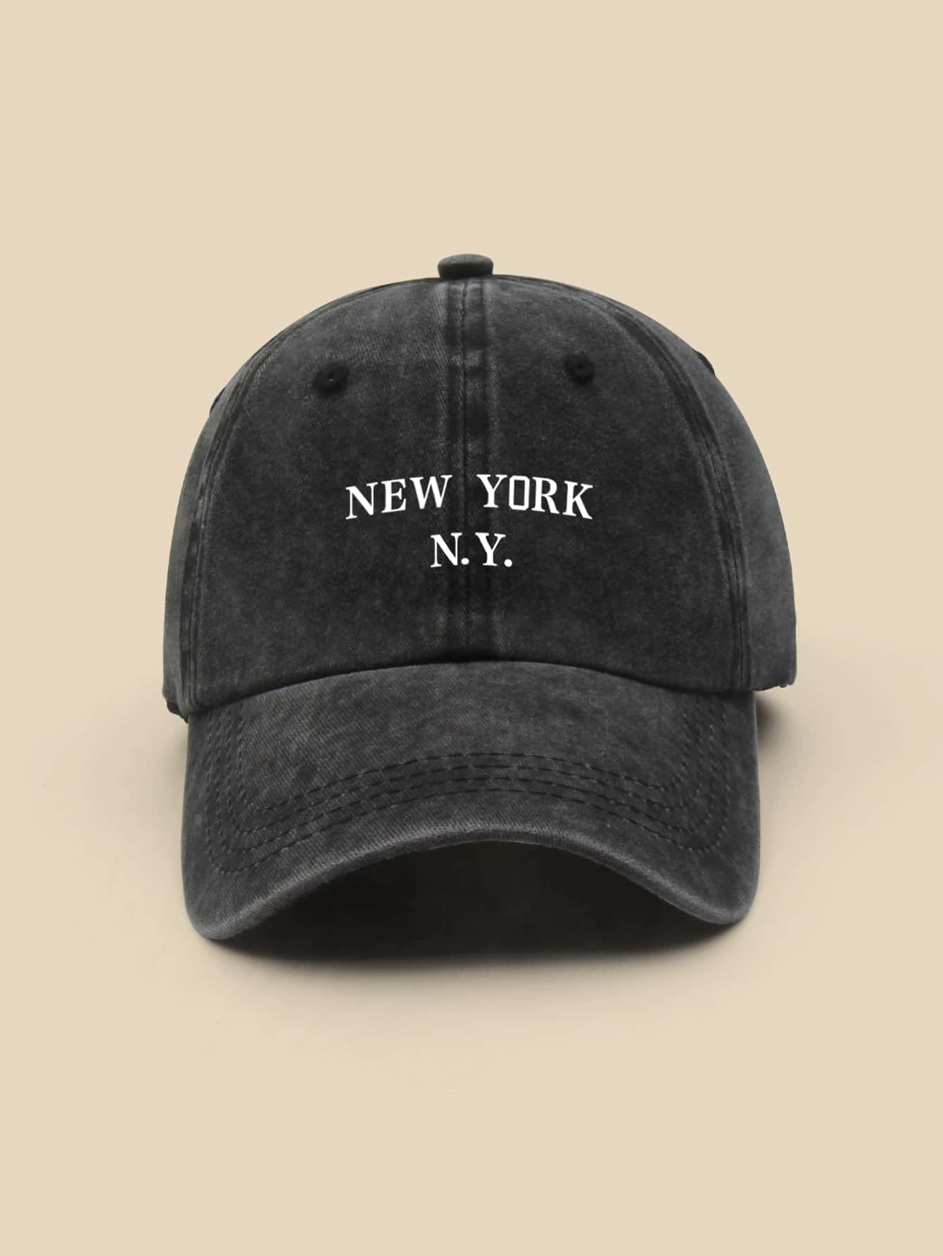 Gorra de béisbol con estampado de letra - Gris Oscuro - Ver 1