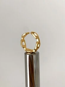 DAZY 幾何裝飾戒指 - 金黃色 - 查看 5