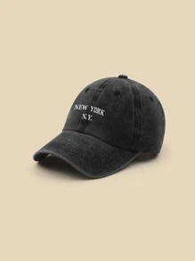 Gorra de béisbol con estampado de letra - Gris Oscuro - Ver 2