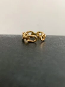 DAZY 幾何裝飾戒指 - 金黃色 - 查看 6