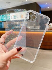 Funda transparente para teléfono con papel en forma de corazón, compatible con iPhone 11, iPhone 13, iPhone 14 Pro Max - transparente - Ver 4