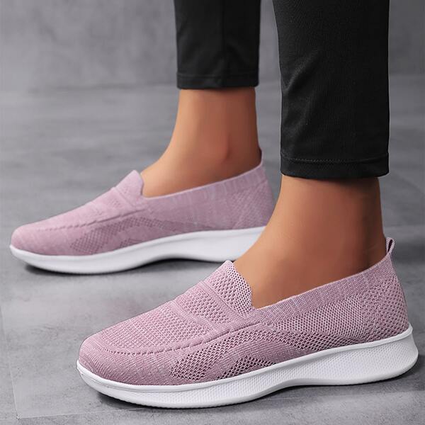 

Minimalist Knit Slip On Sneakers, Pink