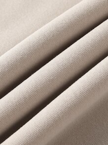 SHEIN EZwear Frog & Mushroom Print Thermal Pullover - Beige - View 7