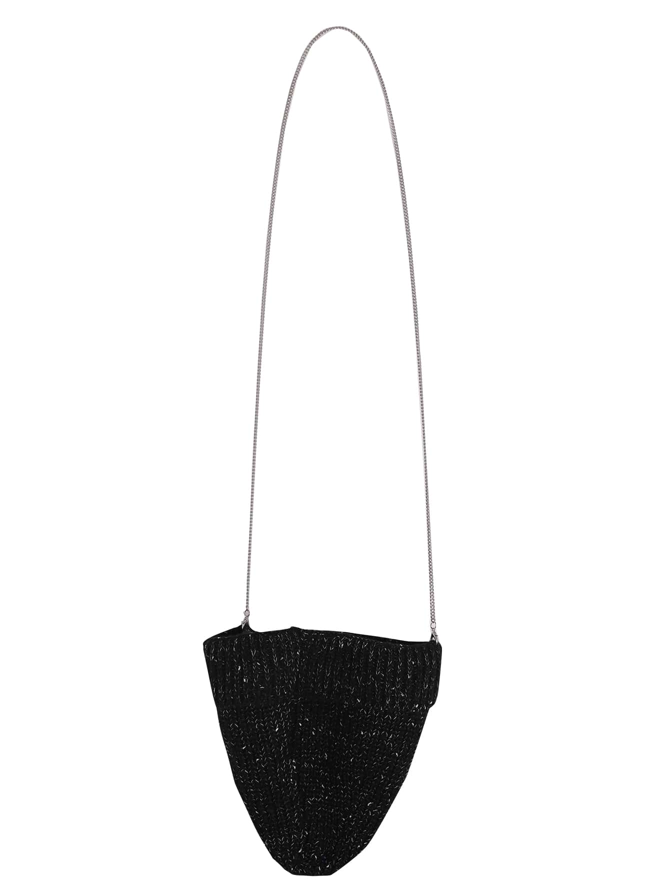 Ripped Drop Shoulder Confetti Sweater With Knit Hat - Black - View 4