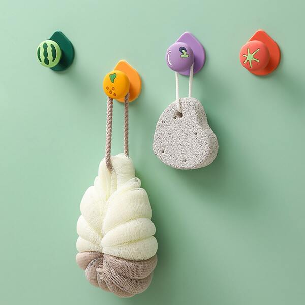 

4pcs Fruit Design Wall Hook, Multicolor