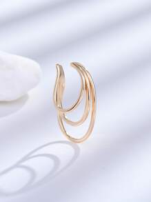 1pc Layered Ear Cuff Trang sức bằng đồng - Vàng - Xem 2