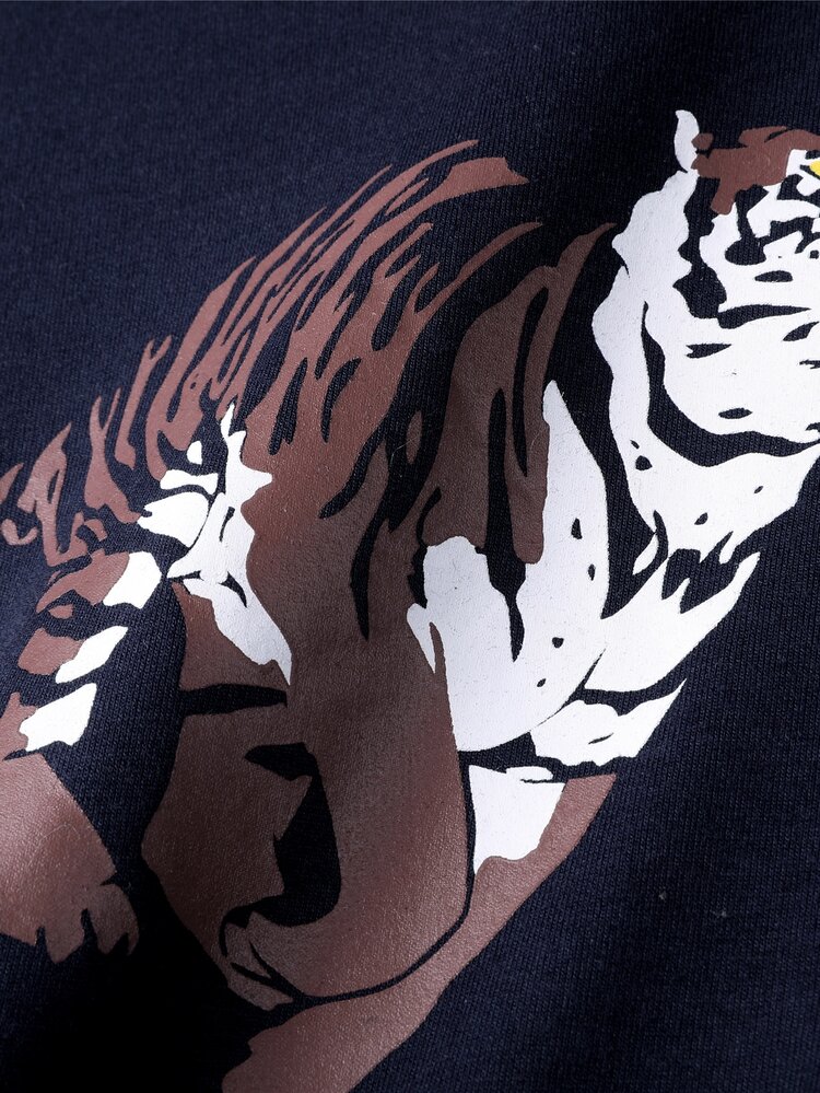 Niños Sudadera con estampado de tigre - Azul Marino - Añade 3