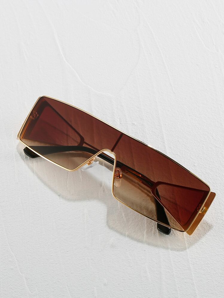 Retro Pilot Style Fashion Glasses, Fashion Eyewear - Brown - View 1