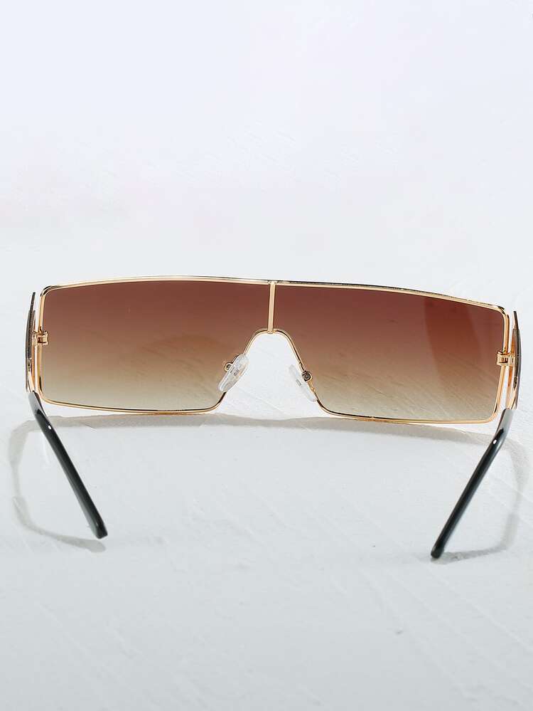 Retro Pilot Style Fashion Glasses, Fashion Eyewear - Brown - View 3