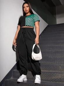 CovetEZ Pantalones cargo con bolsillo con solapa - Negro - Ver 4