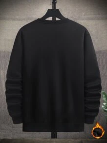 Manfinity Hypemode Men's Loose Fit Animal Pattern Thermal Pullover - Black - View 2