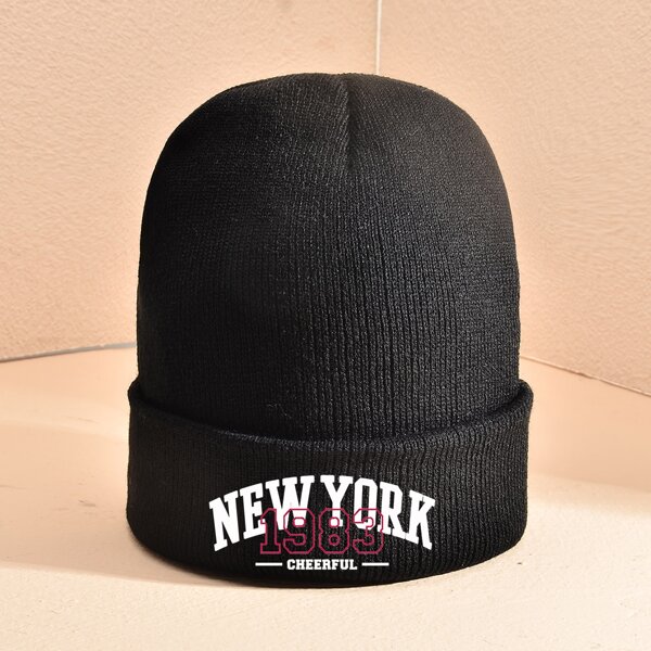 

Letter Graphic Beanie, Black