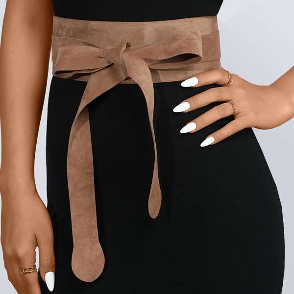 

Bow Decor Belt, Brown