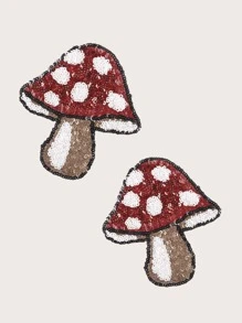 大碼1對亮片拼接蘑菇造型乳貼 - 彩色 - 查看 3