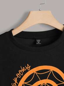 SHEIN LUNE Casual Halloween Grote maat t-shirt Hoog Laag