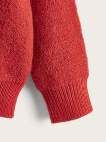 SHEIN Áo len cho bé gái Hình học Giải trí - Đỏ - Xem 4