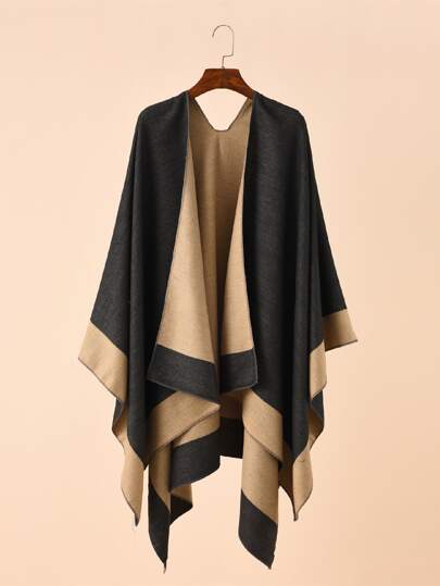 1pc Colorblock Casual Versatile Simple Women Shawl/Poncho