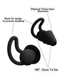 1對素色隨機耳塞和1件盒 - 黑色 - 查看 3