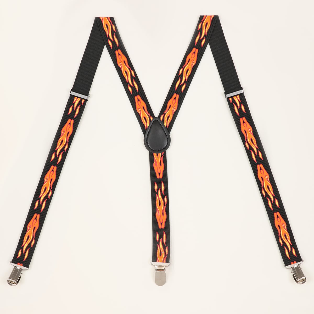 подтяжки с принтом пламени для мужчины