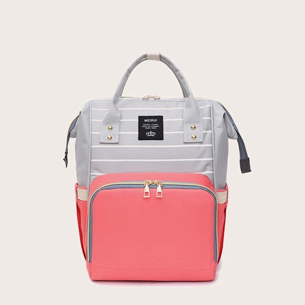 

Colorblock Large Capacity Backpack, Multicolor