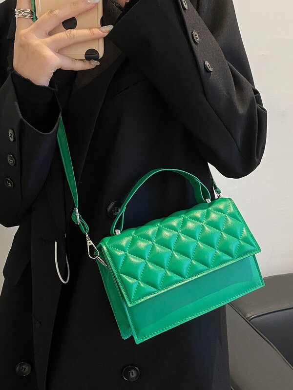 Mini Quilted Embossed Flap Square Bag