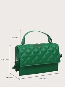 衍縫壓花翻蓋方包