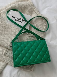 衍縫壓花翻蓋方包