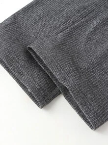 女孩羅紋針織T恤和褲子 - 灰色 - 查看 5