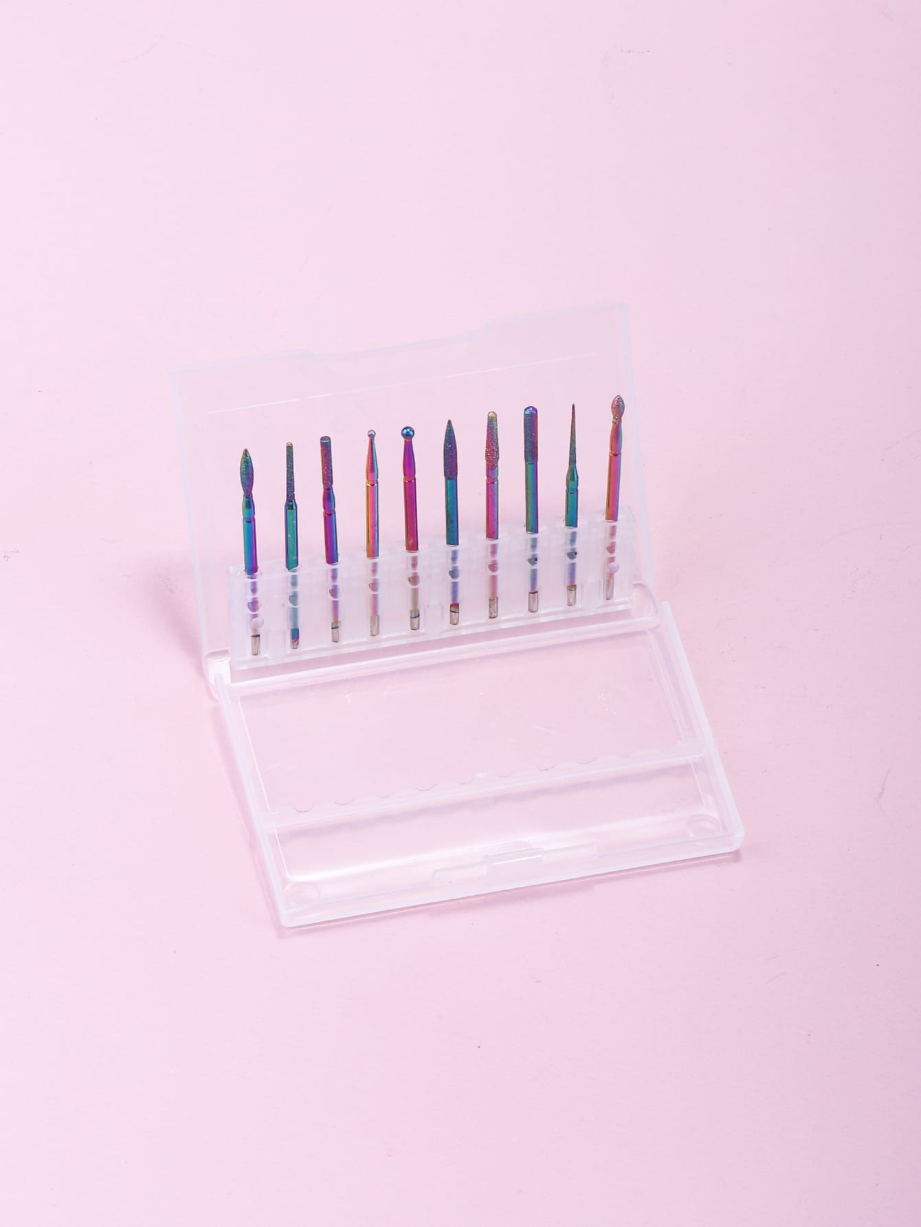 10pcs Electroplating Colorful Nail Drill Bit Set For Manicure Bits Drill Accessories - Multicolor - View 1