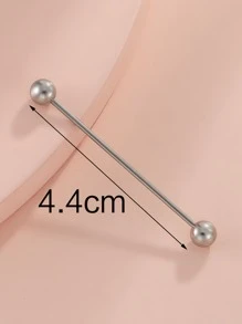 Stainless Steel Piercing Earrings - Silver - View 3