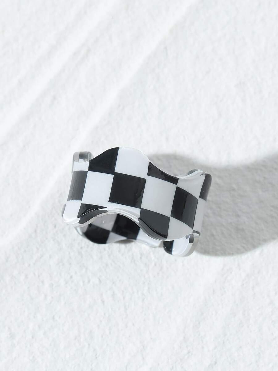 Checkered Pattern Ring | SHEIN USA