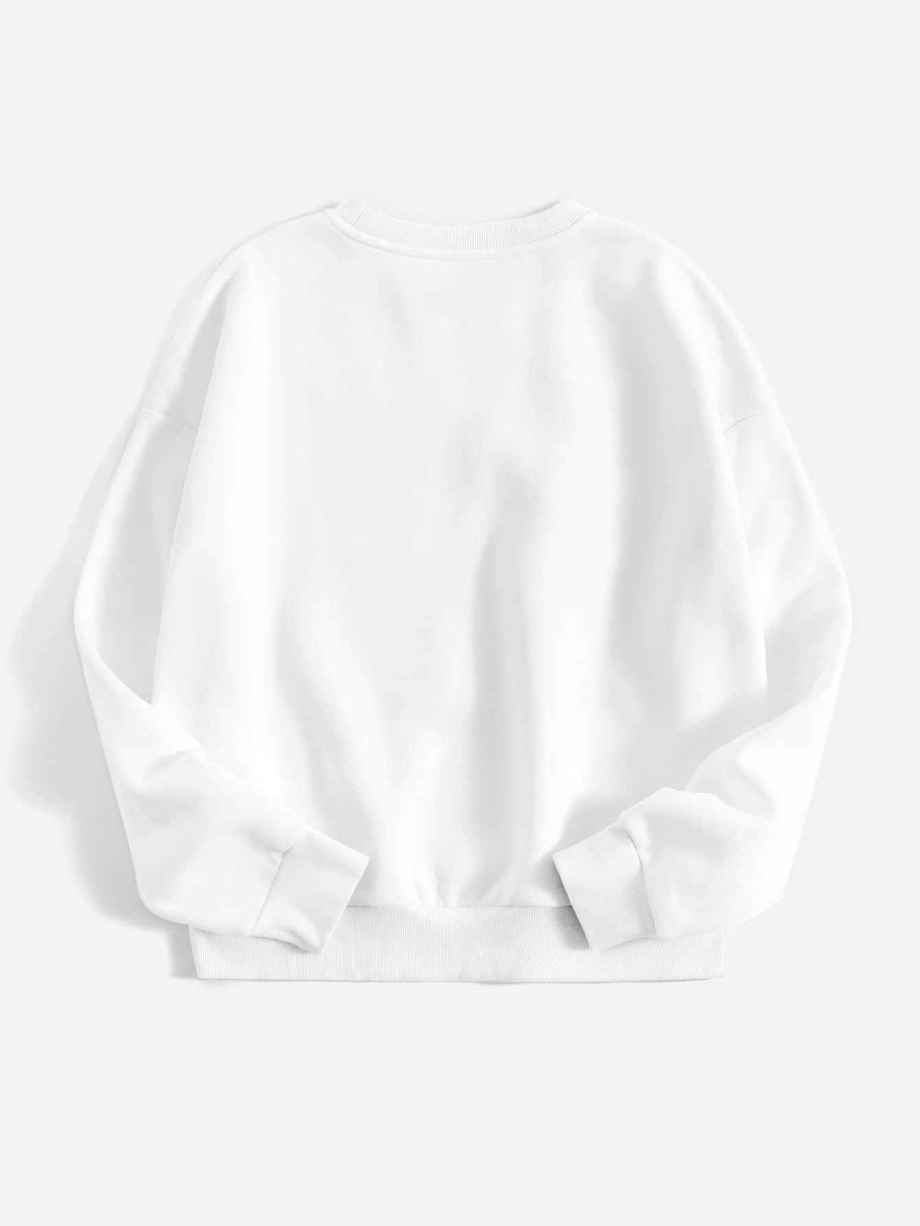 Angel & Slogan Graphic Thermal Pullover