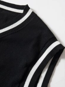 Manfinity EMRG Men Knitwear Lễ Các Thánh Sọc Đường phố - màu đen - Xem 5