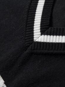 Manfinity EMRG Men Knitwear Lễ Các Thánh Sọc Đường phố - màu đen - Xem 6