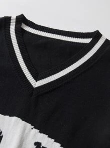 Manfinity EMRG Men Knitwear Lễ Các Thánh Sọc Đường phố - màu đen - Xem 8