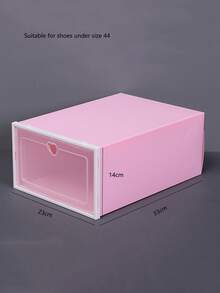 1 pieza Caja de almacenamiento de zapatos simple - Rosa - Ver 3